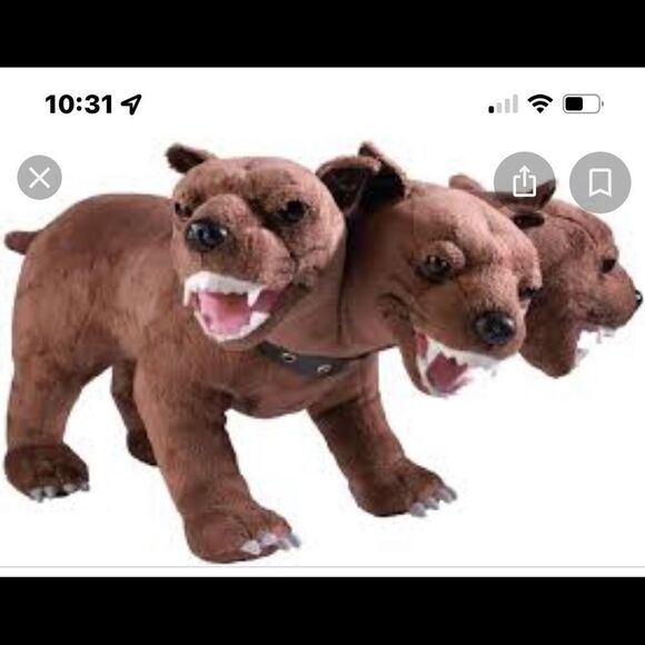 Harry Potter collectible Fluffy 3 headed Cerberus plush figure - Picture 5 of 12